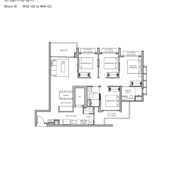 Hudson Place Residences — floor plan Hudson Place Residences — Floor Plan D1a